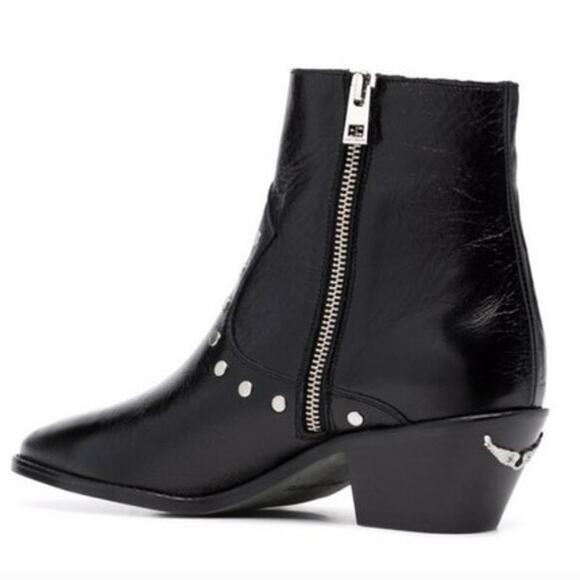 Zadig & Voltaire Tyler Leather Studded Ankle Boot - Picture 4 of 9